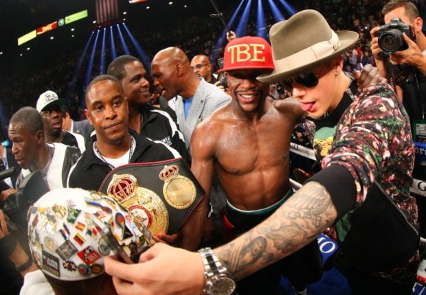 justin bieber and Floyd Mayweather